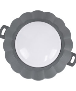 GloboStar® WALLLIGHT-MONA 90628 Φωτιστικό Τοίχου – Απλίκα Point Light LED 6W 660lm 360° DC 24V Αδιάβροχο IP65 Φ11 x Υ6.5cm Θερμό Λευκό 3000K – Γκρι Ανθρακί – 3 Years Warranty