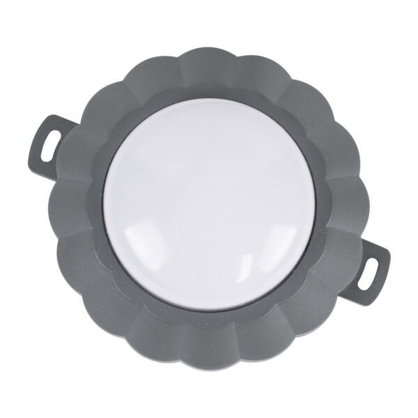 GloboStar® WALLLIGHT-MONA 90628 Φωτιστικό Τοίχου – Απλίκα Point Light LED 6W 660lm 360° DC 24V Αδιάβροχο IP65 Φ11 x Υ6.5cm Θερμό Λευκό 3000K – Γκρι Ανθρακί – 3 Years Warranty