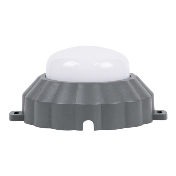 GloboStar® WALLLIGHT-MONA 90628 Φωτιστικό Τοίχου – Απλίκα Point Light LED 6W 660lm 360° DC 24V Αδιάβροχο IP65 Φ11 x Υ6.5cm Θερμό Λευκό 3000K – Γκρι Ανθρακί – 3 Years Warranty