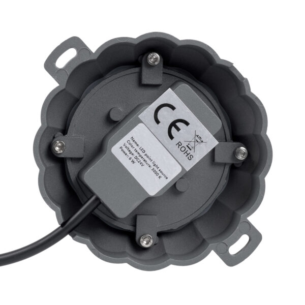 GloboStar® WALLLIGHT-MONA 90628 Φωτιστικό Τοίχου – Απλίκα Point Light LED 6W 660lm 360° DC 24V Αδιάβροχο IP65 Φ11 x Υ6.5cm Θερμό Λευκό 3000K – Γκρι Ανθρακί – 3 Years Warranty