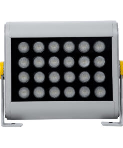 GloboStar® FLOOD-HENA 90638 Προβολέας Wall Washer για Φωτισμό Κτιρίων LED 24W 2160lm 30° AC 220-240V Αδιάβροχο IP65 Μ22.5 x Π6 x Υ16.5cm Θερμό Λευκό 3000K – Ασημί – 3 Years Warranty