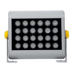 GloboStar® FLOOD-HENA 90638 Προβολέας Wall Washer για Φωτισμό Κτιρίων LED 24W 2160lm 30° AC 220-240V Αδιάβροχο IP65 Μ22.5 x Π6 x Υ16.5cm Θερμό Λευκό 3000K – Ασημί – 3 Years Warranty