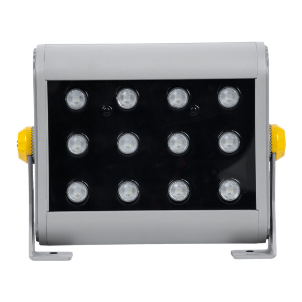 GloboStar® FLOOD-HENA 90641 Προβολέας Wall Washer για Φωτισμό Κτιρίων LED 24W 2400lm 30° DC 24V Αδιάβροχο IP65 Μ22.5 x Π6 x Υ16.5cm Πολύχρωμο RGB DMX512 – Ασημί – 3 Years Warranty