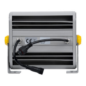 GloboStar® FLOOD-HENA 90641 Προβολέας Wall Washer για Φωτισμό Κτιρίων LED 24W 2400lm 30° DC 24V Αδιάβροχο IP65 Μ22.5 x Π6 x Υ16.5cm Πολύχρωμο RGB DMX512 – Ασημί – 3 Years Warranty