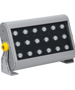 GloboStar® FLOOD-HENA 90642 Προβολέας Wall Washer για Φωτισμό Κτιρίων LED 36W 3600lm 30° DC 24V Αδιάβροχο IP65 Μ30 x Π6 x Υ17cm Πολύχρωμο RGB DMX512 – Ασημί – 3 Years Warranty