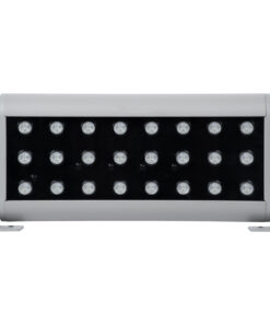 GloboStar® FLOOD-HENA 90643 Προβολέας Wall Washer για Φωτισμό Κτιρίων LED 48W 4800lm 30° DC 24V Αδιάβροχο IP65 Μ39 x Π6 x Υ17cm Πολύχρωμο RGB DMX512 – Ασημί – 3 Years Warranty