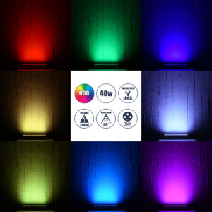 GloboStar® FLOOD-HENA 90643 Προβολέας Wall Washer για Φωτισμό Κτιρίων LED 48W 4800lm 30° DC 24V Αδιάβροχο IP65 Μ39 x Π6 x Υ17cm Πολύχρωμο RGB DMX512 – Ασημί – 3 Years Warranty