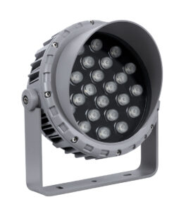 GloboStar® FLOOD-MENA 90644 Προβολέας Wall Washer με Αντιθαμβωτική Γρίλια για Φωτισμό Κτιρίων LED 24W 2160lm 30° AC 220-240V Αδιάβροχο IP65 Φ23 x Υ18cm Θερμό Λευκό 3000K – Ασημί – 3 Years Warranty