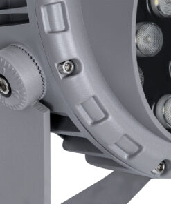 GloboStar® FLOOD-MENA 90644 Προβολέας Wall Washer με Αντιθαμβωτική Γρίλια για Φωτισμό Κτιρίων LED 24W 2160lm 30° AC 220-240V Αδιάβροχο IP65 Φ23 x Υ18cm Θερμό Λευκό 3000K – Ασημί – 3 Years Warranty