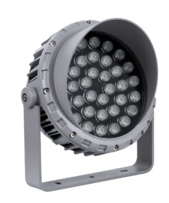 GloboStar® FLOOD-MENA 90645 Προβολέας Wall Washer με Αντιθαμβωτική Γρίλια για Φωτισμό Κτιρίων LED 36W 3240lm 30° AC 220-240V Αδιάβροχο IP65 Φ23 x Υ18cm Θερμό Λευκό 3000K – Ασημί – 3 Years Warranty