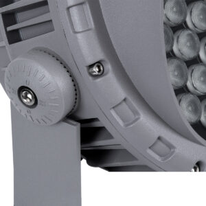 GloboStar® FLOOD-MENA 90646 Προβολέας Wall Washer με Αντιθαμβωτική Γρίλια για Φωτισμό Κτιρίων LED 48W 4320lm 30° AC 220-240V Αδιάβροχο IP65 Φ25 x Υ18cm Θερμό Λευκό 3000K – Ασημί – 3 Years Warranty