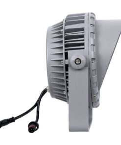 GloboStar® FLOOD-MENA 90647 Προβολέας Wall Washer με Αντιθαμβωτική Γρίλια για Φωτισμό Κτιρίων LED 24W 2040lm 30° DC 24V Αδιάβροχο IP65 Φ23 x Υ18cm Πολύχρωμο RGBW DMX512 – Ασημί – 3 Years Warranty