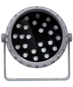 GloboStar® FLOOD-MENA 90647 Προβολέας Wall Washer με Αντιθαμβωτική Γρίλια για Φωτισμό Κτιρίων LED 24W 2040lm 30° DC 24V Αδιάβροχο IP65 Φ23 x Υ18cm Πολύχρωμο RGBW DMX512 – Ασημί – 3 Years Warranty