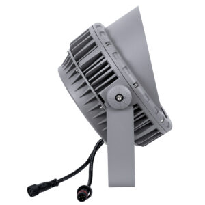 GloboStar® FLOOD-MENA 90648 Προβολέας Wall Washer με Αντιθαμβωτική Γρίλια για Φωτισμό Κτιρίων LED 36W 3060lm 30° DC 24V Αδιάβροχο IP65 Φ23 x Υ18cm Πολύχρωμο RGBW DMX512 – Ασημί – 3 Years Warranty