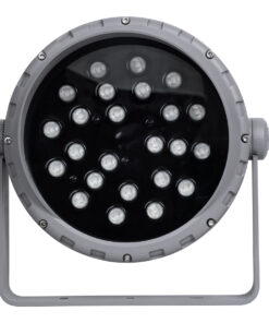 GloboStar® FLOOD-MENA 90649 Προβολέας Wall Washer με Αντιθαμβωτική Γρίλια για Φωτισμό Κτιρίων LED 48W 4080lm 30° DC 24V Αδιάβροχο IP65 Φ25 x Υ18cm Πολύχρωμο RGBW DMX512 – Ασημί – 3 Years Warranty