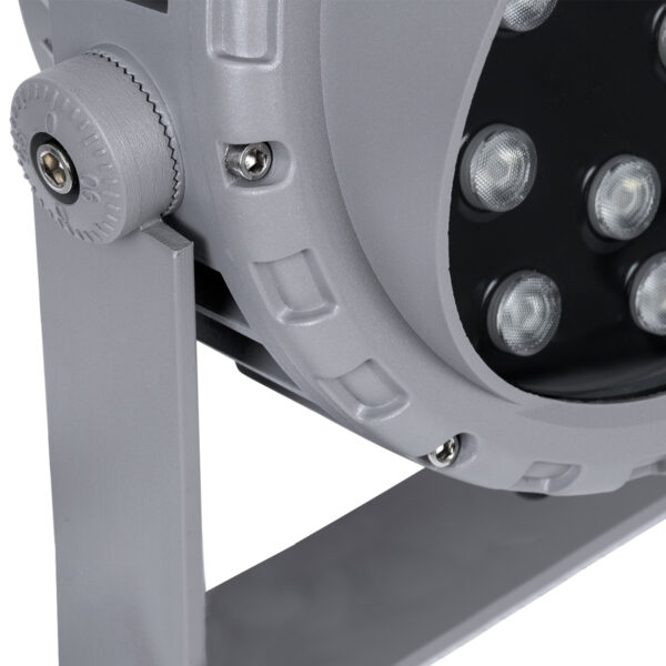 GloboStar® FLOOD-MENA 90649 Προβολέας Wall Washer με Αντιθαμβωτική Γρίλια για Φωτισμό Κτιρίων LED 48W 4080lm 30° DC 24V Αδιάβροχο IP65 Φ25 x Υ18cm Πολύχρωμο RGBW DMX512 – Ασημί – 3 Years Warranty