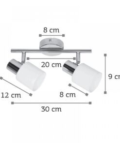 InLight Επιτοίχιο σποτ από μέταλλο σε νίκελ ματ απόχρωση 2XE14 D:30cm (9065-2Φ-Νίκελ Ματ)