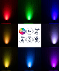 GloboStar® TREELIGHT-LINA 90657 Σποτ Φωτισμού Ειδικό για Φυτά – Δέντρα με Βάση Κήπου / Καρφωτό LED 6W 630lm 30° DC 24V Αδιάβροχο IP65 Μ10.5 x Π18 x Υ40cm Πολύχρωμο RGBW DMX512 – Γκρι Ανθρακί – 3 Years Warranty