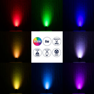 GloboStar® TREELIGHT-LINA 90657 Σποτ Φωτισμού Ειδικό για Φυτά – Δέντρα με Βάση Κήπου / Καρφωτό LED 6W 630lm 30° DC 24V Αδιάβροχο IP65 Μ10.5 x Π18 x Υ40cm Πολύχρωμο RGBW DMX512 – Γκρι Ανθρακί – 3 Years Warranty