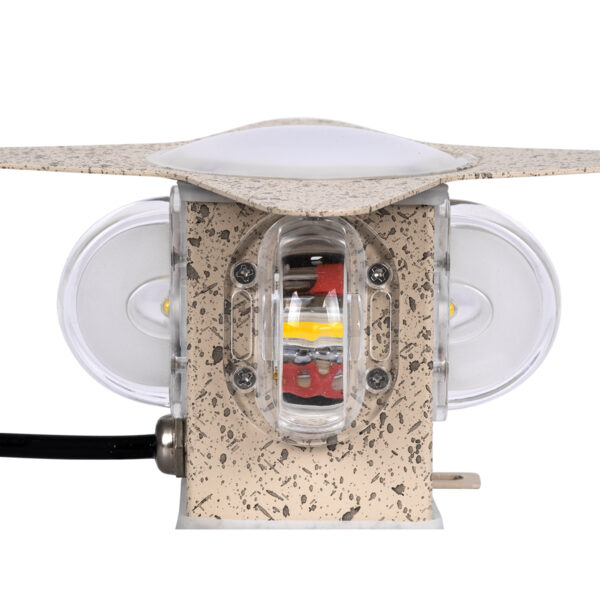 GloboStar® WALLLIGHT-CINA 90658 Φωτιστικό Τοίχου – Απλίκα LED 10W 1100lm 10° AC 220-240V Αδιάβροχο IP65 Μ18.5 x Π18.5 x Υ8.5cm Θερμό Λευκό 3000K – Μπεζ της Άμμου