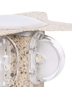 GloboStar® WALLLIGHT-CINA 90658 Φωτιστικό Τοίχου – Απλίκα LED 10W 1100lm 10° AC 220-240V Αδιάβροχο IP65 Μ18.5 x Π18.5 x Υ8.5cm Θερμό Λευκό 3000K – Μπεζ της Άμμου