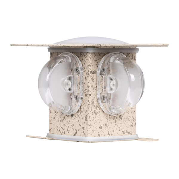 GloboStar® WALLLIGHT-CINA 90659 Φωτιστικό Τοίχου – Απλίκα LED 10W 1000lm 10° AC 220-240V Αδιάβροχο IP65 Μ18.5 x Π18.5 x Υ8.5cm με Αυτόματα Προγράμματα Εναλλαγής Χρωμάτων Πολύχρωμο RGB – Μπεζ της Άμμου