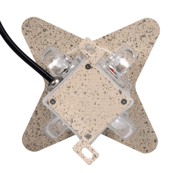 GloboStar® WALLLIGHT-CINA 90659 Φωτιστικό Τοίχου – Απλίκα LED 10W 1000lm 10° AC 220-240V Αδιάβροχο IP65 Μ18.5 x Π18.5 x Υ8.5cm με Αυτόματα Προγράμματα Εναλλαγής Χρωμάτων Πολύχρωμο RGB – Μπεζ της Άμμου
