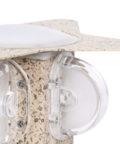 GloboStar® WALLLIGHT-CINA 90659 Φωτιστικό Τοίχου – Απλίκα LED 10W 1000lm 10° AC 220-240V Αδιάβροχο IP65 Μ18.5 x Π18.5 x Υ8.5cm με Αυτόματα Προγράμματα Εναλλαγής Χρωμάτων Πολύχρωμο RGB – Μπεζ της Άμμου