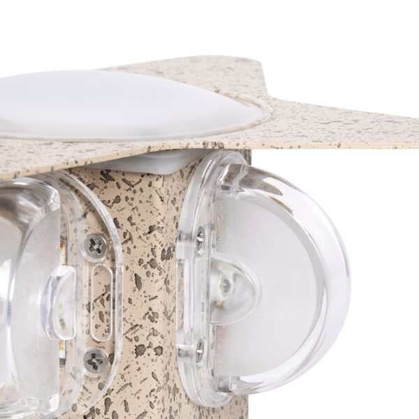 GloboStar® WALLLIGHT-CINA 90659 Φωτιστικό Τοίχου – Απλίκα LED 10W 1000lm 10° AC 220-240V Αδιάβροχο IP65 Μ18.5 x Π18.5 x Υ8.5cm με Αυτόματα Προγράμματα Εναλλαγής Χρωμάτων Πολύχρωμο RGB – Μπεζ της Άμμου