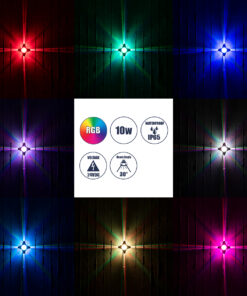 GloboStar® WALLLIGHT-CINA 90659 Φωτιστικό Τοίχου – Απλίκα LED 10W 1000lm 10° AC 220-240V Αδιάβροχο IP65 Μ18.5 x Π18.5 x Υ8.5cm με Αυτόματα Προγράμματα Εναλλαγής Χρωμάτων Πολύχρωμο RGB – Μπεζ της Άμμου