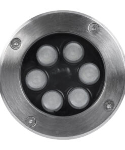 GloboStar® UNDERGROUND-TINA 90666 Χωνευτό Φωτιστικό Σποτ Δαπέδου LED 9W 945lm 30° DC 24V Αδιάβροχο IP65 Φ12 x Υ9cm Πολύχρωμο RGBW DMX512 – Ανοξείδωτο Ατσάλι – 3 Years Warranty