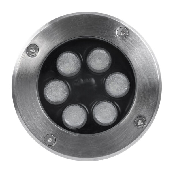 GloboStar® UNDERGROUND-TINA 90666 Χωνευτό Φωτιστικό Σποτ Δαπέδου LED 9W 945lm 30° DC 24V Αδιάβροχο IP65 Φ12 x Υ9cm Πολύχρωμο RGBW DMX512 – Ανοξείδωτο Ατσάλι – 3 Years Warranty