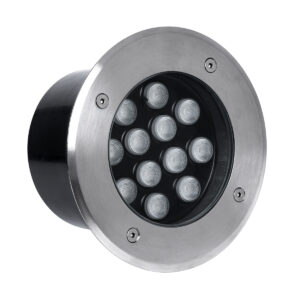 GloboStar® UNDERGROUND-TINA 90668 Χωνευτό Φωτιστικό Σποτ Δαπέδου LED 12W 1380lm 30° DC 24V Αδιάβροχο IP65 Φ16 x Υ9cm Φυσικό Λευκό 4500K – Ανοξείδωτο Ατσάλι – 3 Years Warranty