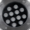 GloboStar® UNDERGROUND-TINA 90668 Χωνευτό Φωτιστικό Σποτ Δαπέδου LED 12W 1380lm 30° DC 24V Αδιάβροχο IP65 Φ16 x Υ9cm Φυσικό Λευκό 4500K – Ανοξείδωτο Ατσάλι – 3 Years Warranty