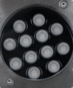 GloboStar® UNDERGROUND-TINA 90668 Χωνευτό Φωτιστικό Σποτ Δαπέδου LED 12W 1380lm 30° DC 24V Αδιάβροχο IP65 Φ16 x Υ9cm Φυσικό Λευκό 4500K – Ανοξείδωτο Ατσάλι – 3 Years Warranty
