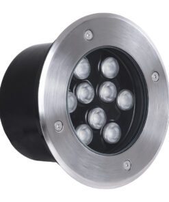 GloboStar® UNDERGROUND-TINA 90669 Χωνευτό Φωτιστικό Σποτ Δαπέδου LED 12W 1260lm 30° DC 24V Αδιάβροχο IP65 Φ16 x Υ9cm Πολύχρωμο RGBW DMX512 – Ανοξείδωτο Ατσάλι – 3 Years Warranty