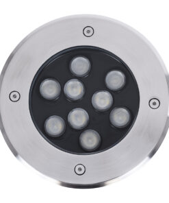 GloboStar® UNDERGROUND-TINA 90669 Χωνευτό Φωτιστικό Σποτ Δαπέδου LED 12W 1260lm 30° DC 24V Αδιάβροχο IP65 Φ16 x Υ9cm Πολύχρωμο RGBW DMX512 – Ανοξείδωτο Ατσάλι – 3 Years Warranty