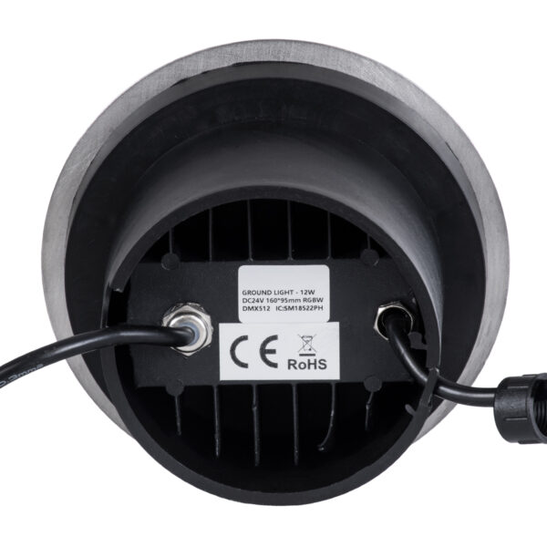 GloboStar® UNDERGROUND-TINA 90669 Χωνευτό Φωτιστικό Σποτ Δαπέδου LED 12W 1260lm 30° DC 24V Αδιάβροχο IP65 Φ16 x Υ9cm Πολύχρωμο RGBW DMX512 – Ανοξείδωτο Ατσάλι – 3 Years Warranty
