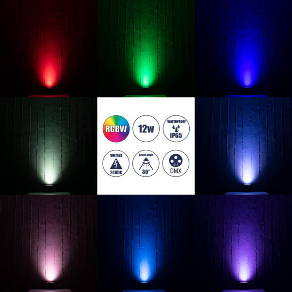 GloboStar® UNDERGROUND-TINA 90669 Χωνευτό Φωτιστικό Σποτ Δαπέδου LED 12W 1260lm 30° DC 24V Αδιάβροχο IP65 Φ16 x Υ9cm Πολύχρωμο RGBW DMX512 – Ανοξείδωτο Ατσάλι – 3 Years Warranty