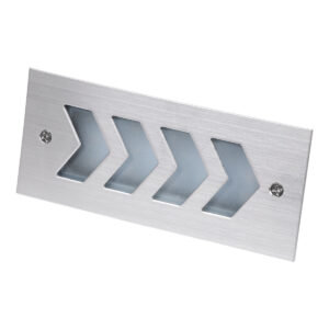 GloboStar® WALLLIGHT-ARINA 90673 Χωνευτό Φωτιστικό Τοίχου LED 6W 600lm 120° DC 24V Αδιάβροχο IP67 Μ17 x Π7 x Υ5.5cm Μπλε – Ανοξείδωτο Ατσάλι – 3 Years Warranty