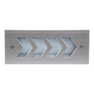 GloboStar® WALLLIGHT-ARINA 90673 Χωνευτό Φωτιστικό Τοίχου LED 6W 600lm 120° DC 24V Αδιάβροχο IP67 Μ17 x Π7 x Υ5.5cm Μπλε – Ανοξείδωτο Ατσάλι – 3 Years Warranty
