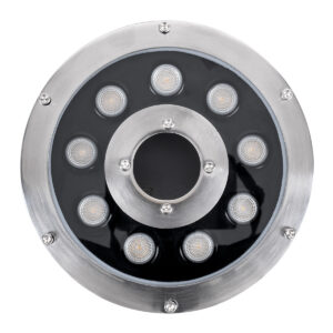 GloboStar® UNDERWATER-FINA 90674 Υποβρύχιο Φωτιστικό Σποτ Ειδικό για Σιντριβάνια LED 9W 990lm 30° DC 24V Αδιάβροχο IP68 Φ16 x Υ8cm Θερμό Λευκό 3000K – Ανοξείδωτο Ατσάλι – 3 Years Warranty