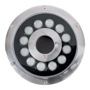 GloboStar® UNDERWATER-FINA 90675 Υποβρύχιο Φωτιστικό Σποτ Ειδικό για Σιντριβάνια LED 9W 945lm 30° DC 24V Αδιάβροχο IP68 Φ16 x Υ8cm Πολύχρωμο RGBW DMX512 – Ανοξείδωτο Ατσάλι – 3 Χρόνια Εγγύηση