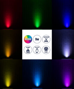 GloboStar® UNDERWATER-FINA 90675 Υποβρύχιο Φωτιστικό Σποτ Ειδικό για Σιντριβάνια LED 9W 945lm 30° DC 24V Αδιάβροχο IP68 Φ16 x Υ8cm Πολύχρωμο RGBW DMX512 – Ανοξείδωτο Ατσάλι – 3 Χρόνια Εγγύηση