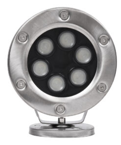 GloboStar® UNDERWATER-DINA 90677 Υποβρύχιο Φωτιστικό Σποτ Ειδικό για Σιντριβάνια LED 9W 945lm 30° DC 24V Αδιάβροχο IP68 Φ12 x Υ14cm Πολύχρωμο RGBW DMX512 – Ανοξείδωτο Ατσάλι – 3 Χρόνια Εγγύηση