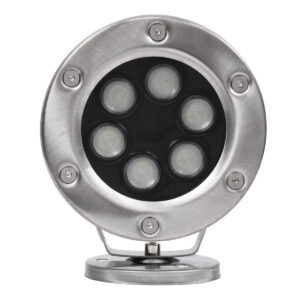 GloboStar® UNDERWATER-DINA 90677 Υποβρύχιο Φωτιστικό Σποτ Ειδικό για Σιντριβάνια LED 9W 945lm 30° DC 24V Αδιάβροχο IP68 Φ12 x Υ14cm Πολύχρωμο RGBW DMX512 – Ανοξείδωτο Ατσάλι – 3 Χρόνια Εγγύηση