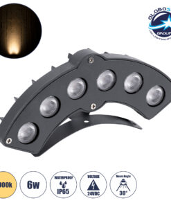 GloboStar® TREELIGHT-GINA 90679 Κυρτή Μπάρα Φωτισμού Wall Washer Ειδική για Φυτά – Δέντρα LED 6W 660lm 30° DC 24V Αδιάβροχο IP65 Μ18 x Π3.5 x Υ7cm Θερμό Λευκό 3000K – Γκρι Ανθρακί – 3 Years Warranty