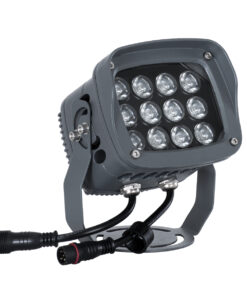 GloboStar® FLOOD-XENA 90699 Προβολέας Wall Washer με Αντιθαμβωτική Γρίλια για Φωτισμό Κτιρίων LED 24W 2040lm 10° DC 24V Αδιάβροχο IP65 L13 x W11 x H15cm RGBW DMX512 – Γκρι Ανθρακί – 3 Years Warranty