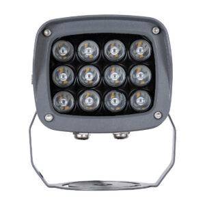 GloboStar® FLOOD-XENA 90699 Προβολέας Wall Washer με Αντιθαμβωτική Γρίλια για Φωτισμό Κτιρίων LED 24W 2040lm 10° DC 24V Αδιάβροχο IP65 L13 x W11 x H15cm RGBW DMX512 – Γκρι Ανθρακί – 3 Years Warranty