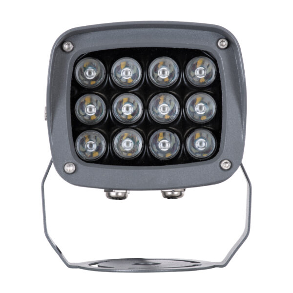 GloboStar® FLOOD-XENA 90699 Προβολέας Wall Washer με Αντιθαμβωτική Γρίλια για Φωτισμό Κτιρίων LED 24W 2040lm 10° DC 24V Αδιάβροχο IP65 L13 x W11 x H15cm RGBW DMX512 – Γκρι Ανθρακί – 3 Years Warranty